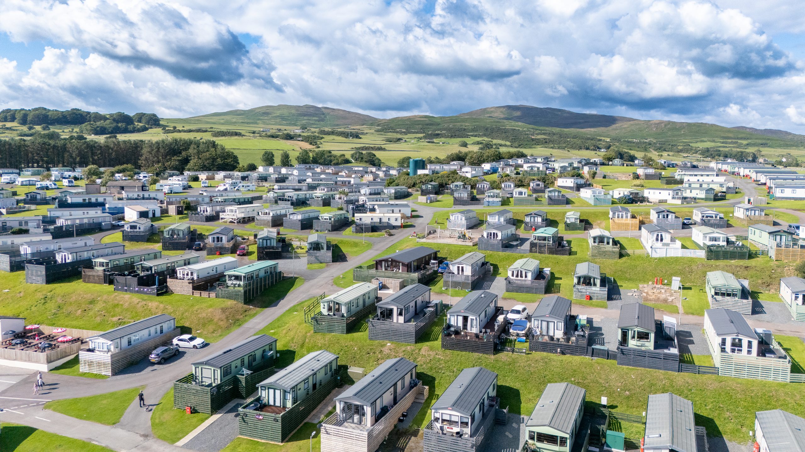 Aerial view of Auchenlarie Holiday Park on the Solway Coast