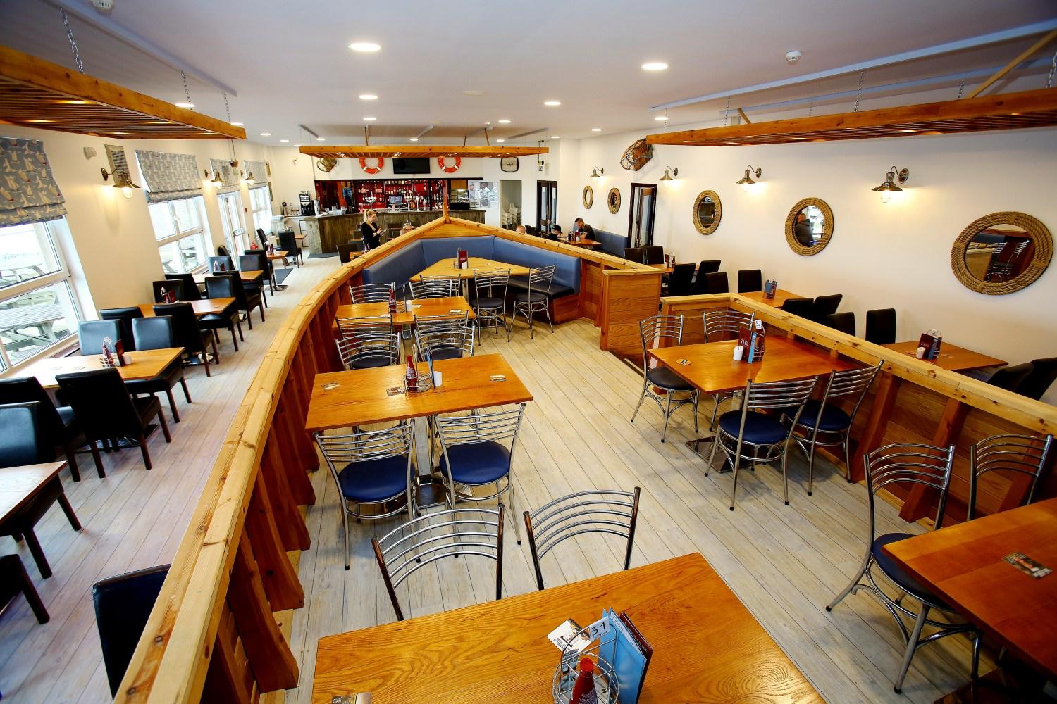 Tide & Table restaurant overlooking the bay at Auchenlarie