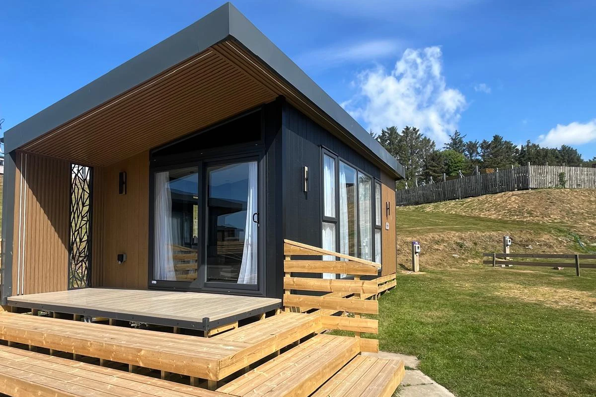 S-Pod glamping accommodation at Auchenlarie Holiday Park